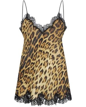 Roberto Cavalli Animal-Print Top - Brown