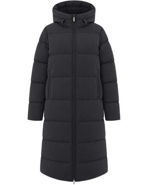 K-Way Quilted Hooded Coat - Blue