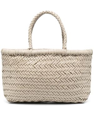 Dragon Diffusion Mini Flat Gora Leather Tote Bag - Natural