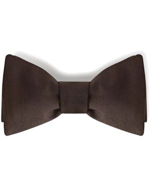 Lardini Plain-Weave Self-Tie Bow Tie - Brown