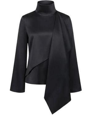 Rohe Haut Asymétrique À Design Drapé - Black