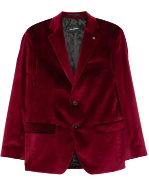 KARL LAGERFELD Velvet Two-Button Jacket - Red