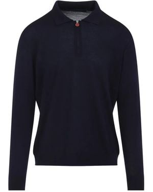 Kiton ハーフジップ ポロシャツ - ブルー