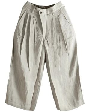 Ziggy Chen Pleated-Detail Wide-Leg Trousers - White