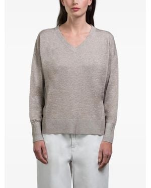 Moorer Varenna V-Neck Sweater - Weiß