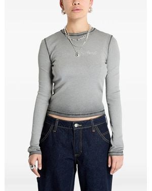 Guess Langarmshirt Mit Strass - Grau