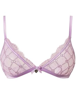 Twinset Chain-Lace Triangle Bra - Pink