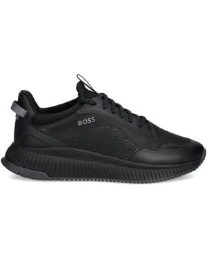 BOSS Ttnm Evo Trainers With Ridged Outsole - Black