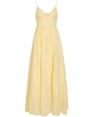 Aje. Gathered Spaghetti-Strap Dress - Metallic