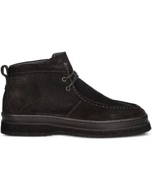 GANT Lace-Up Paneled Boots - Black