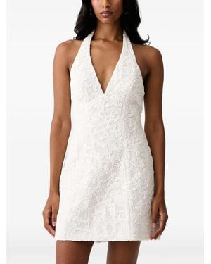 Bardot Robe À Dos Nu En Dentelle Guipure - White