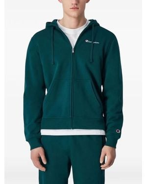 Champion Logo-Embroidered Zip-Up Hoodie - Green