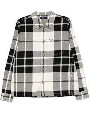 Fred Perry Tartan Checked Shirt - Black