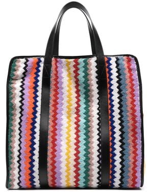 Missoni Zigzag Cotton Tote Bag - Red