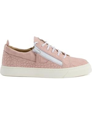 Giuseppe Zanotti Gail Crocodile-Effect Sneakers - Pink