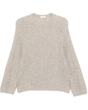Panicale Maglione Con Paillettes - Bianco