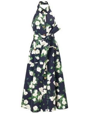 Carolina Herrera Rose-Print Maxi Dress - White