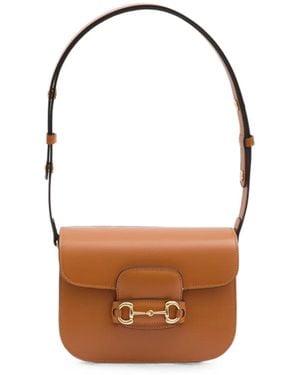 Gucci Horsebit 1955 Leather Shoulder Bag - White