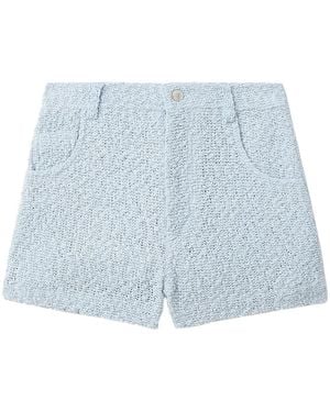 IRO High-Waisted Tweed Shorts - Blue