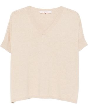 ABSOLUT CASHMERE V-Neck Top - Natural