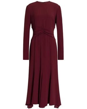 Alberta Ferretti Gathered-Detail Midi Dress - Purple