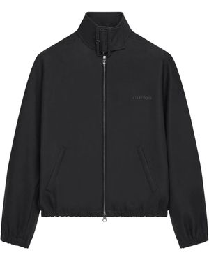 Courreges Buckle-Neck Zipped Bomber Jacket - Black