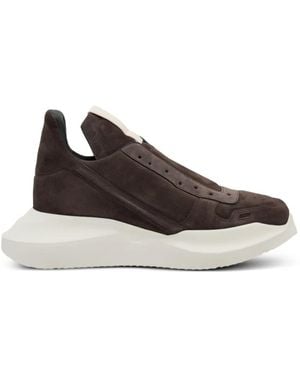 Rick Owens Geth Runner Suede Slip-On Trainers - White