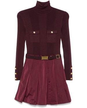 Elisabetta Franchi Panelled Mini Dress - Purple