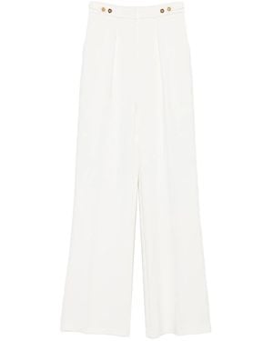 Elisabetta Franchi Pleat-Detail Pants - White