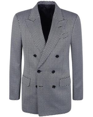Tom Ford Jacquard Geometric Design Jacket - Grey