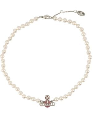 Vivienne Westwood Kitty Pearl Orb Necklace - White