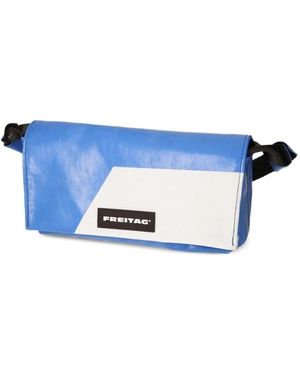 Freitag Laura Two-Tone Logo-Patch Shoulder Bag - Blue