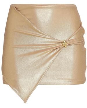 Amir Slama X Jade Picon Draped-Detail Mini Skirt - Natural