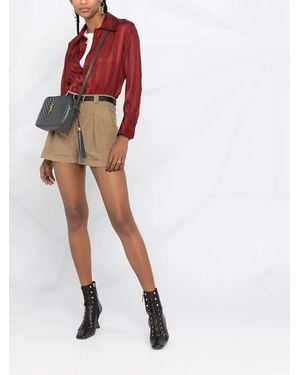Saint Laurent プリーツ ショートパンツ - グリーン