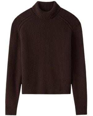 JOSEPH High-Neck Raglan-Sleeve Sweater - Brown