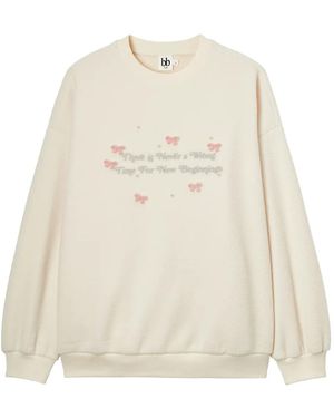 B+ AB Bow-Embellished Sweater - White