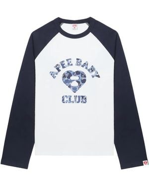 AAPE BY A BATHING AP Graphic-Print Raglan-Sleeve T-Shirt - Blue