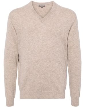 N.Peal Cashmere Burlington Pullover Mit V-Ausschnitt - Natur