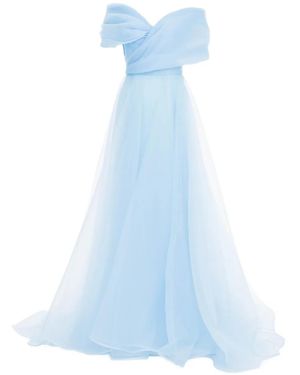 Ana Radu Off-Shoulder Gown - Blue