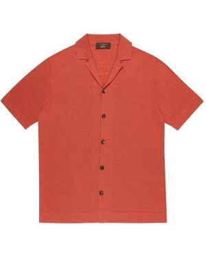 Slowear Zanone Buttoned-Up Short-Sleeve Cotton Shirt - Red