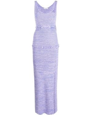 Christopher Esber Buttoned-Panel Knit Dress - Purple