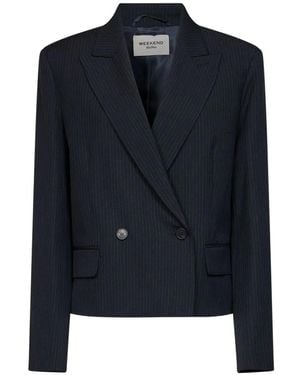 Weekend by Maxmara Canapa Pinstripe Double-Breasted Blazer - Blue