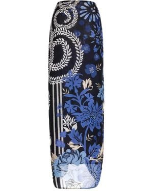 Agua Bendita Marine Floral-print Sarong - ブルー