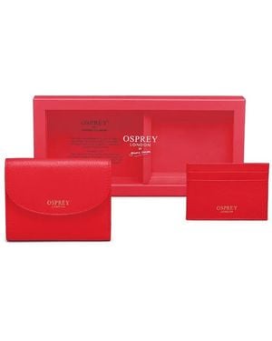 Osprey Tilly Logo-Print Leather Wallet Set - Red