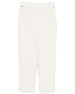 Peserico Concealed Fastening Tailored Trousers - White