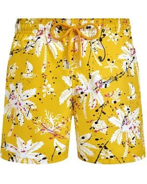 Vilebrequin Hawaii Splash Swim Shorts - Yellow