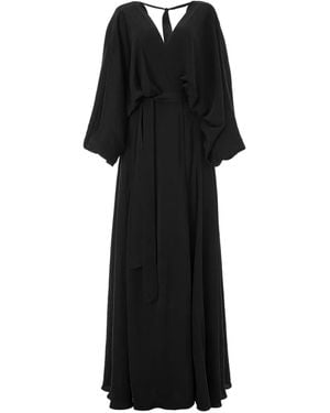 Lita Couture Vallee Wrap-Effect Maxi Dress - Black