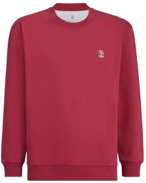 Brunello Cucinelli Logo-Print Sweatshirt - Red