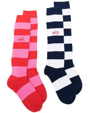 Charles Jeffrey Loverboy Striped Socks (Set Of Two) - White
