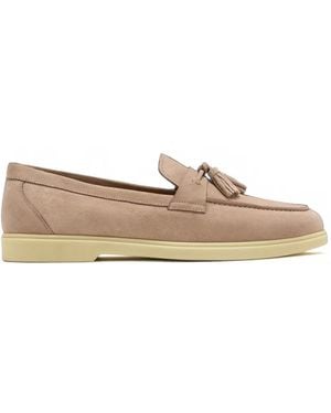 Magnanni Tassel-Detail Suede Loafers - Natural
